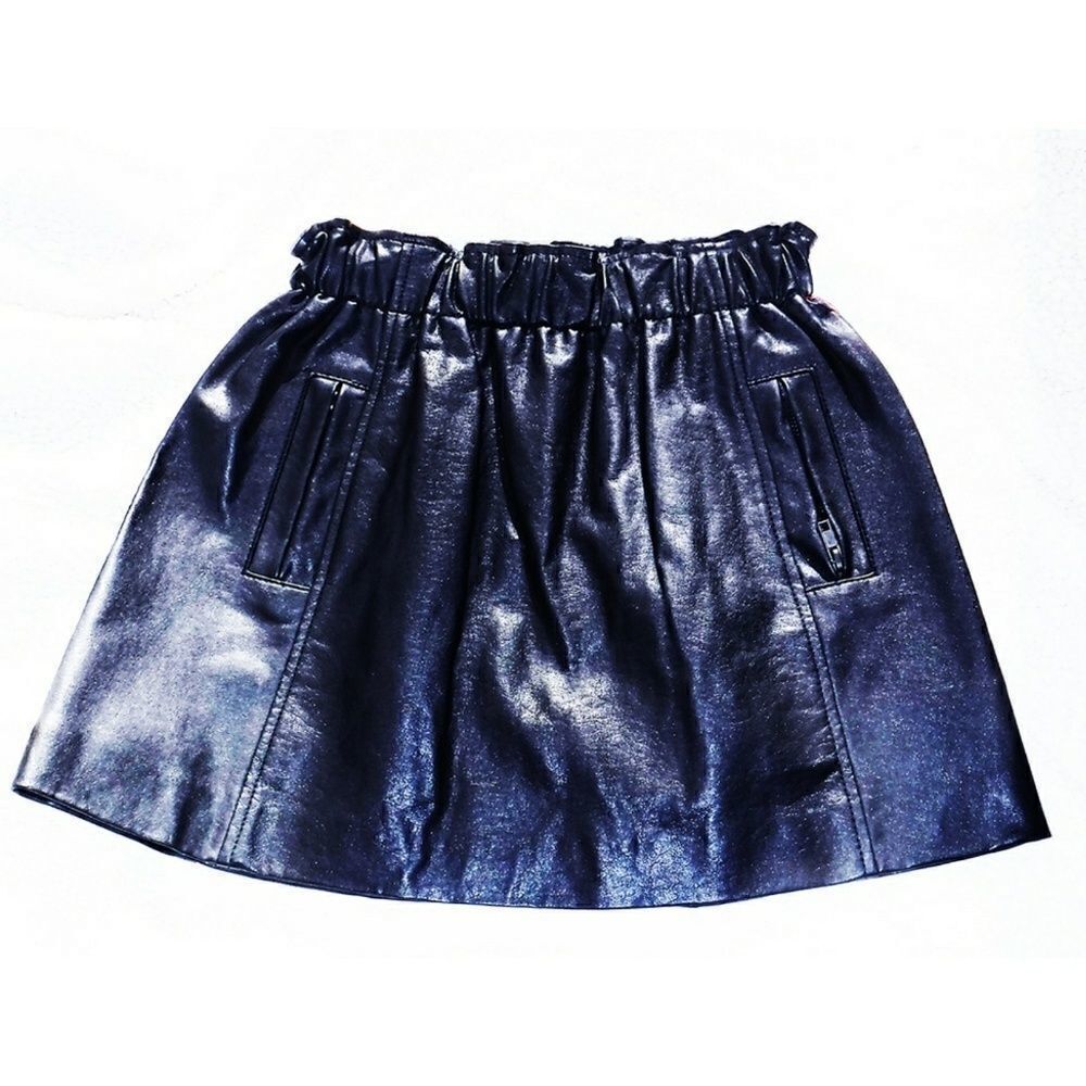 Bebe mini leather look poof skirt NWT